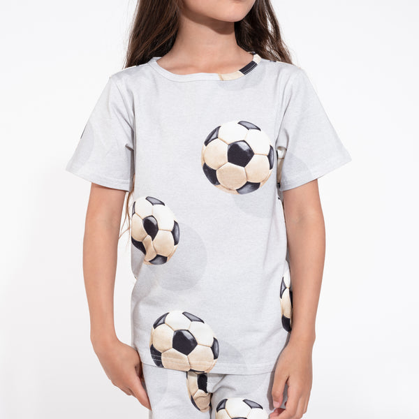 Snurk - Fussball Grey T-shirt Kids - Voor jongens en meisjes - Beschikbaar vanaf maat 92 tot 164 - Verkrijgbaar bij Littlefashionaddict.com