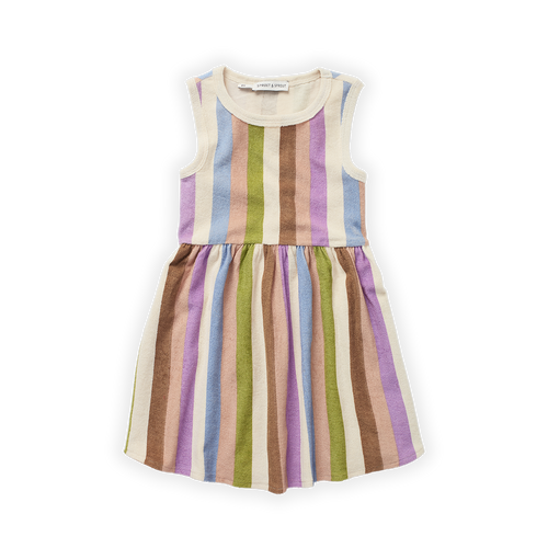 Little Fashion Addict - Sproet & Sprout – Loose Dress Sleeveless Stripe Print - Kleur: Multicolour - Voor meisjes - Meisjesmode - Collectie: Tuscan Holiday at Nonna's - verkrijgbaar bij Littlefashionaddict.com
