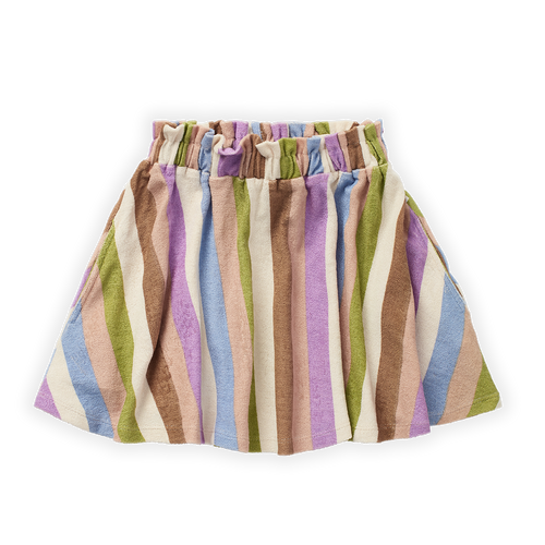 Little Fashion Addict - Sproet & Sprout – Paperbag Skirt Stripe Print - Kleur: Rokje met multicolour strepen - Voor meisjes - Meisjesmode - Collectie: Tuscan Holiday at Nonna's - verkrijgbaar bij Littlefashionaddict.com