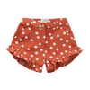 Little Fashion Addict - Sproet & Sprout – Ruffle Shorts tomato Print - Kleur: Tuscany Red - Short voor meisjes - Meisjesmode - Collectie: Tuscan Holiday at Nonna's - verkrijgbaar bij Littlefashionaddict.com