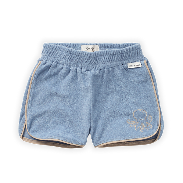 Little Fashion Addict - Sproet & Sprout – Sport Shorts Octopus - Kleur: Lichtblauw - Voor jongens - Jongensmode - Collectie: Tuscan Holiday at Nonna's - verkrijgbaar bij Littlefashionaddict.com