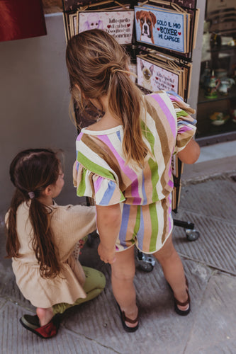 Little Fashion Addict - Sproet & Sprout – Jumpsuit Stripe Print - Kleur: Multicolour - Voor meisjes - Meisjesmode - Collectie: Tuscan Holiday at Nonna's - verkrijgbaar bij Littlefashionaddict.com