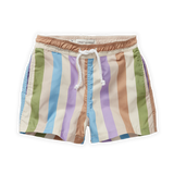 Little Fashion Addict - Sproet & Sprout – Swim Shorts block stripe - Kleur: Pear met kleurrijke strepen - Voor jongens - Jongensmode - Collectie: Tuscan Holiday at Nonna's - verkrijgbaar bij Littlefashionaddict.com