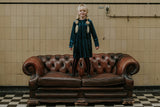 Sproet & Sprout - Collectie: The Quirky Bunch of Misfits – Dress Velvet Blue in het kleur Lake Blue - Verkrijgbaar bij Little Fashion Addict