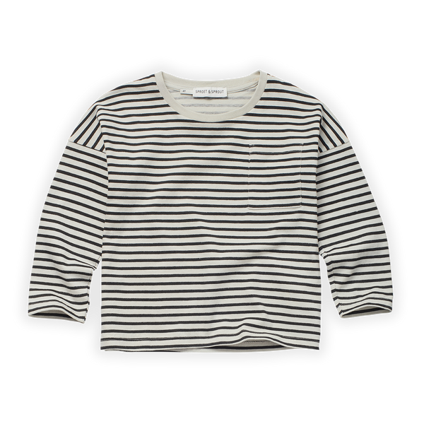 Littlefashionaddict - Sproet & Sprout - AW22 - T-shirt met lange mouwen - Wit met zwarte strepen - Voor jongens - Vanaf 4 tot 10 jaar in stock en verkrijgbaar bij Little Fashion Addict