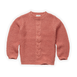 Littlefashionaddict - Sproet & Sprout - AW22 - Cable Sweater Faded Rose (Gebreide sweater) - Voor meisjes - Vanaf 4 tot 10 jaar in stock en verkrijgbaar bij Little Fashion Addict