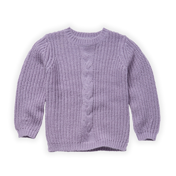 Littlefashionaddict - Sproet & Sprout - AW22 - Cable Sweater Ice Purple (Gebreide sweater in het lichtpaars) - Voor meisjes - Vanaf 4 tot 10 jaar in stock en verkrijgbaar bij Little Fashion Addict