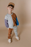 Littlefashionaddict - Sproet & Sprout - AW22 - Sweatshirt colourblock - Voor jongens - Vanaf 4 tot 10 jaar in stock en verkrijgbaar bij Little Fashion Addict