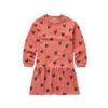 Littlefashionaddict - Sproet & Sprout - AW22 - sweat dress Heart Print - Roze jurk met zwarte hartjes - Voor meisjes - Vanaf 4 tot 10 jaar in stock en verkrijgbaar bij Little Fashion Addict