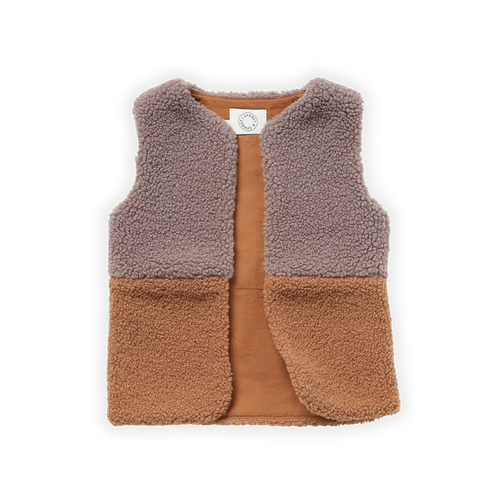 Littlefashionaddict - Sproet & Sprout - AW22 - Teddy Colourblock Gilet - Multi Colour - Voor meisjes - Meisjesmode - Vanaf 4 tot 10 jaar in stock en verkrijgbaar bij Little Fashion Addict