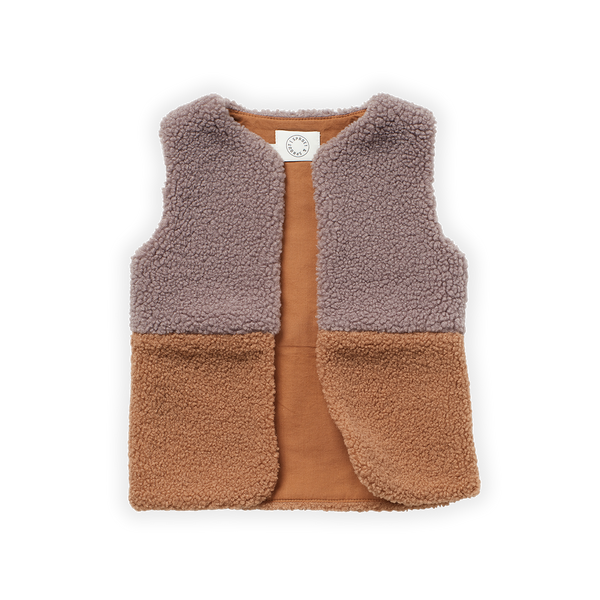 Littlefashionaddict - Sproet & Sprout - AW22 - Teddy Colourblock Gilet - Multi Colour - Voor meisjes - Meisjesmode - Vanaf 4 tot 10 jaar in stock en verkrijgbaar bij Little Fashion Addict