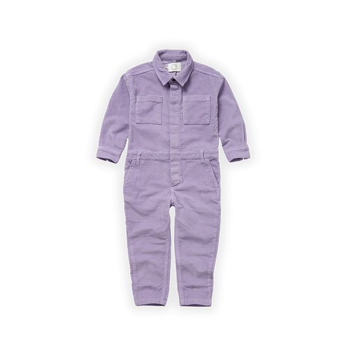 Littlefashionaddict - Sproet & Sprout - AW22 - Velvet Jumpsuit - Kleur: Ice Purple - Voor meisjes - Meisjesmode - Vanaf 4 tot 10 jaar in stock en verkrijgbaar bij Little Fashion Addict