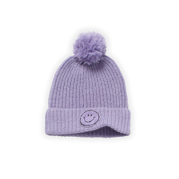 Littlefashionaddict - Sproet & Sprout - AW22 - Beanie Pom-Pom Ice Purple - Voor meisjes en jongens - Vanaf 4 tot 10 jaar in stock en verkrijgbaar bij Little Fashion Addict