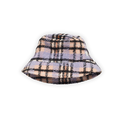 Littlefashionaddict - Sproet & Sprout - AW22 - Boucle check Bucket Hat (geruit hoedje) - Kleur: Ice Purple - Voor meisjes - Meisjesmode - Vanaf 4 tot 10 jaar in stock en verkrijgbaar bij Little Fashion Addict