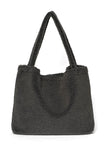 Handgemaakte donkergrijze Teddy Mom Bag van Studio Noos. Gemaakt van zachte teddy stof. Verkrijgbaar bij Littlefashionaddict.