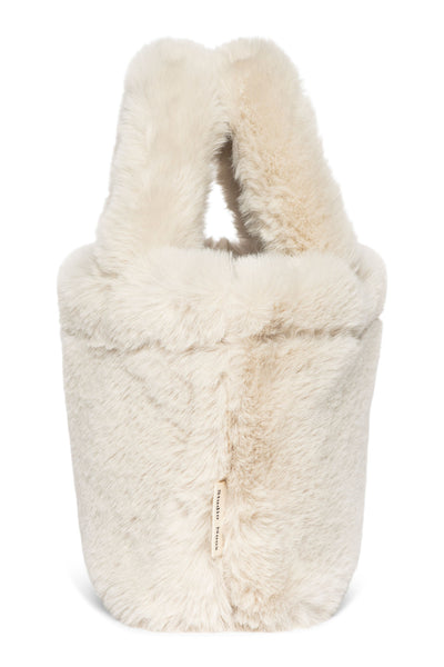 Little Fashion Addict - Studio Noos - Faux Fur Mini Handbag - Kleur: Neutral - Verkrijgbaar bij Littlefashionaddict.com