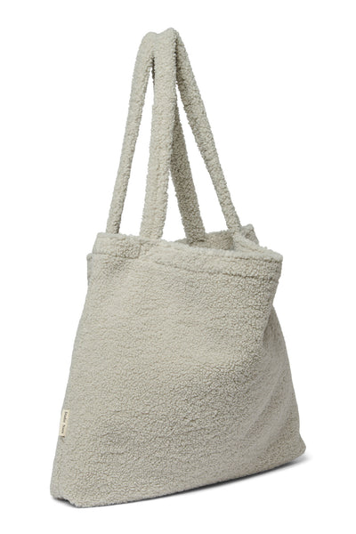 Little Fashion Addict - Studio Noos - Light Grey Teddy Mom Bag - Verkrijgbaar bij Littlefashionaddict.com