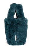Little Fashion Addict - Studio Noos - Faux Fur Mini Handbag - Kleur: Petrolblauw - Verkrijgbaar bij Littlefashionaddict.com