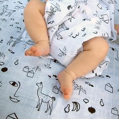 Swaddle & burp cloth uit Bio-katoen - 'Urban Jungle' - littlefashionaddict.com