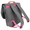 Grijze retro schooltas met roze accenten - littlefashionaddict.com