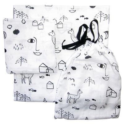 Swaddle & burp cloth uit Bio-katoen - 'Urban Jungle' - littlefashionaddict.com