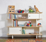 Oeuf NYC - Horizontale mini bibliotheek -Kleur: Berkenhout met wit - verkrijgbaar bij littlefashionaddict.com