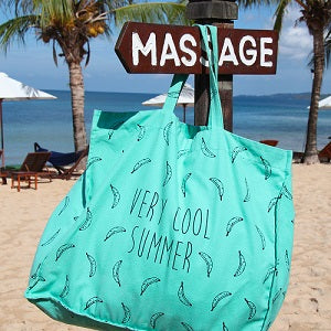 MAX katoenen draagtas - VERY COOL SUMMER - Groen - littlefashionaddict.com