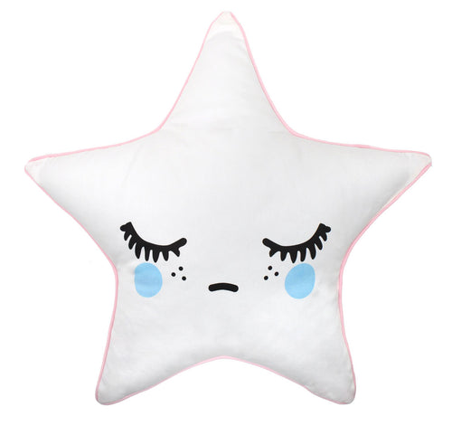 Sleepy Dolly Star kussen - Blauwe wangen - littlefashionaddict.com