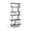 Verticaal Mini bibliotheek - wit/walnoot - littlefashionaddict.com